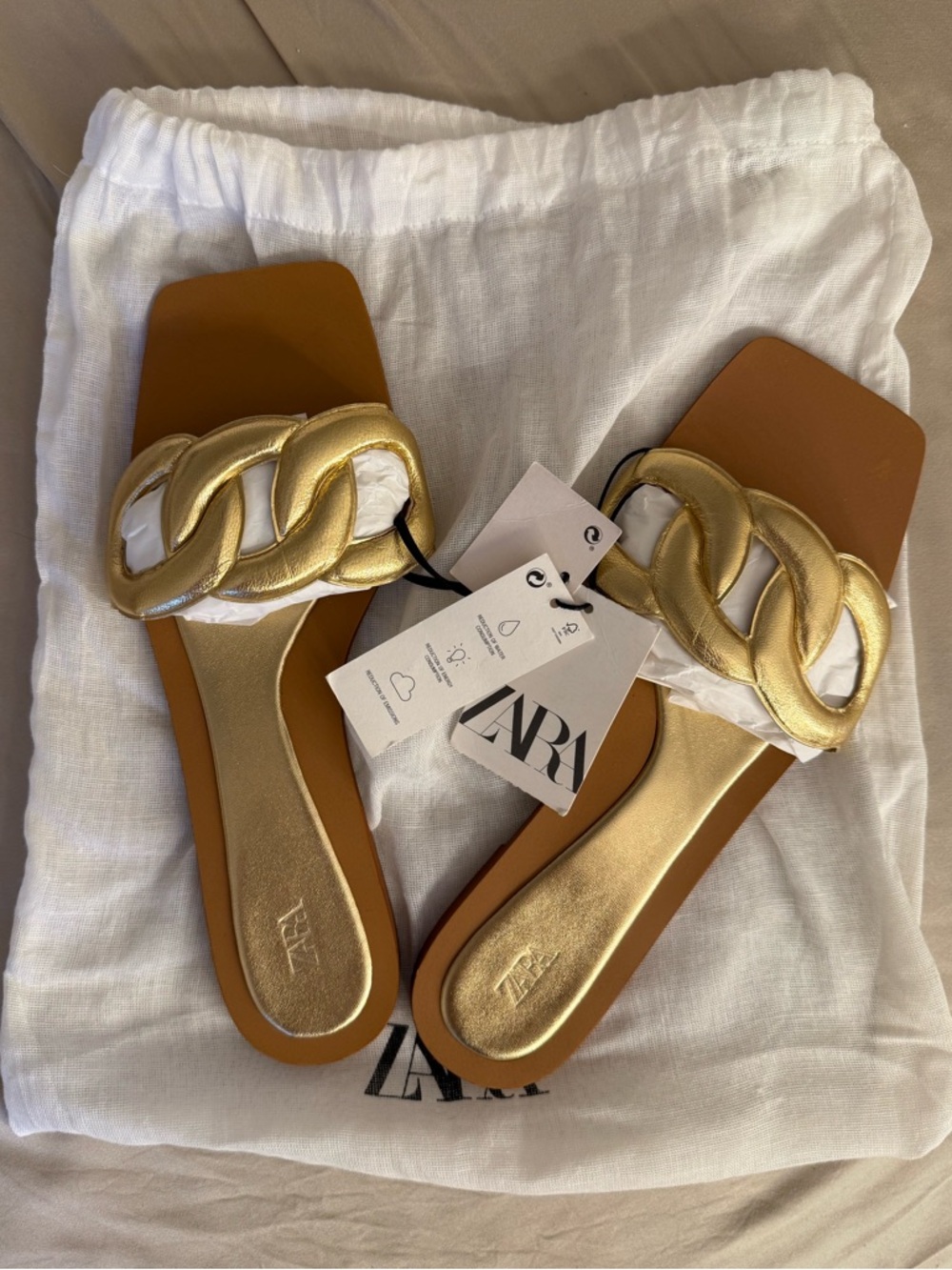 Zara gold sandals